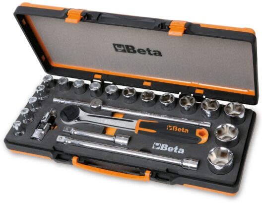 Beta 920A/C17M 1/2" Drive 22 Piece Socket Set Supplied in Metal Case + Foam Module 10-32mm