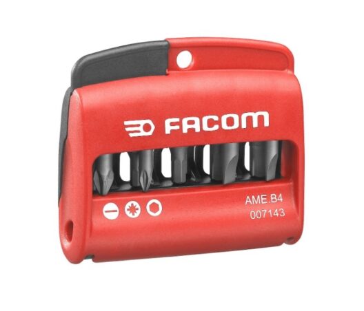 Facom AME.B4 Set of 9 Bits and Bit Holder - Slotted, Phillips, Hexagon