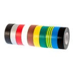 Assorted Colours PVC Insulation Tape – 19mm x 20M Pack of 10 Rolls