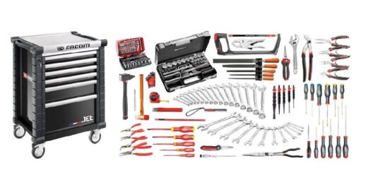 Facom JET6.M130A 165 Piece Set Of Industrial Maintenance Tools & 6 Drawer Roll Cab