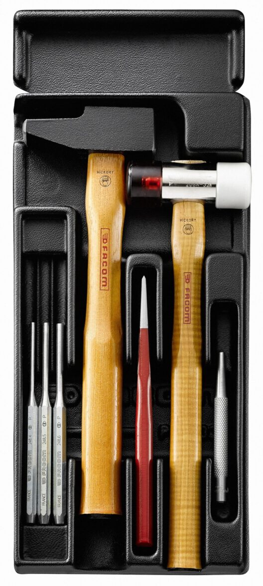 Facom MOD.MI1 Hammer, Punch &amp; Chisel Impact Set Supplied in Plastic Module Tray