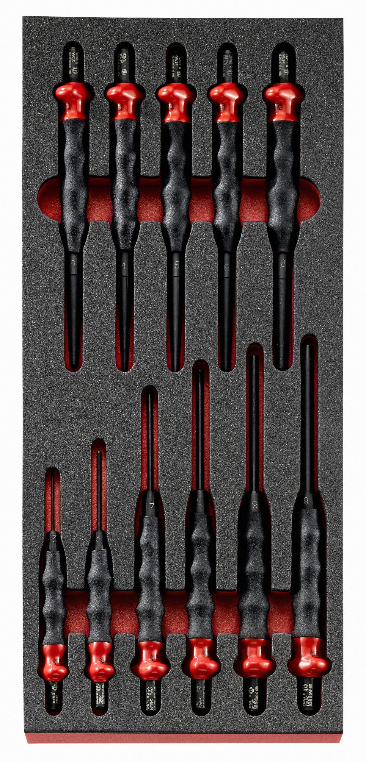 MODM.CG 11 Piece Sheathed Drift Punch Set Supplied in Foam Module