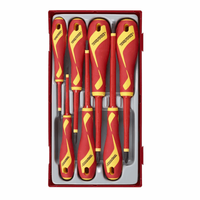 Teng TTV907N 7 Piece Insulated Screwdriver Set In Toolbox Module Tray