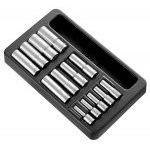 Facom MOD.HLB 13 Piece 3/8" &amp; 1/2" Drive Deep Hexagon (6-Point) Socket Set Supplied in Plastic Module Tray 7-19mm