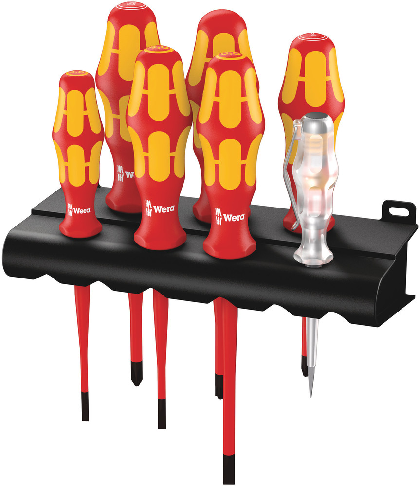Wera 160 iS/7 7 Piece Kraftform Plus Extra Slim VDE Screwdriver Set Slot Phillips - 006480