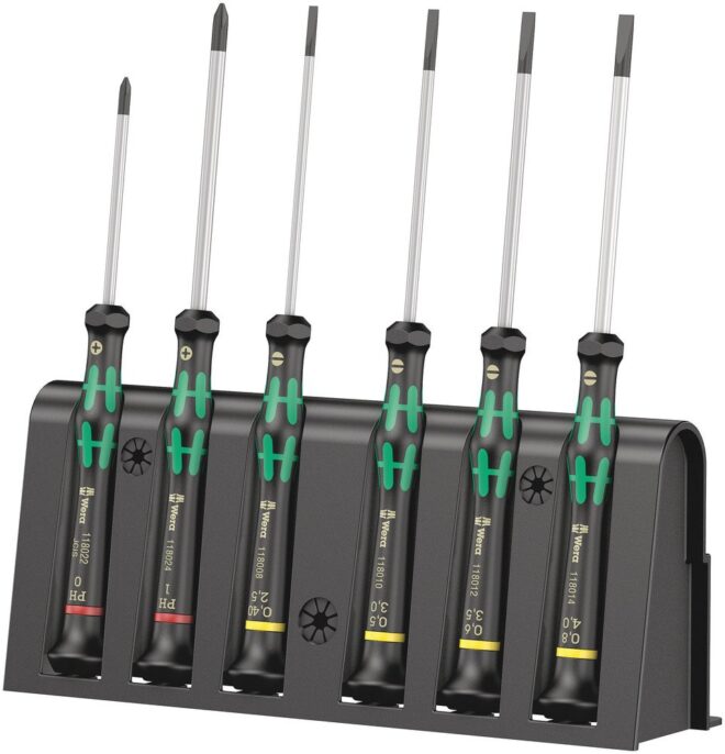 Wera 118152 Kraftform 2035/6B Micro Screwdriver Set Slotted & Phillips
