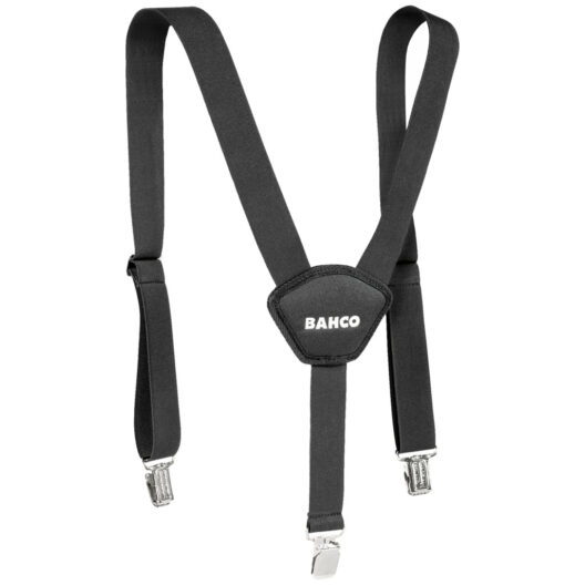 Bahco 4750-BWC-1 Black Padded Adjustable Work Braces With Heavy Duty Trouser Clips