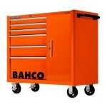 Bahco 1475KXL6C C75 40" XL 6 Drawer Mobile Roller Cabinet with Side Cabinet Orange