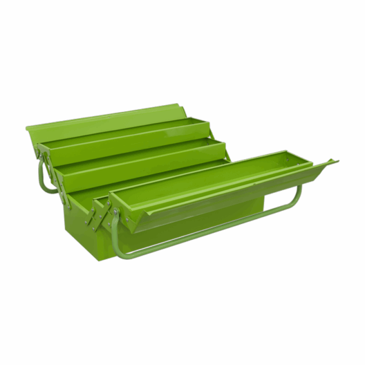 Sealey AP521HV Cantilever Metal Toolbox 4 Tray 530mm long Hi-Vis Green