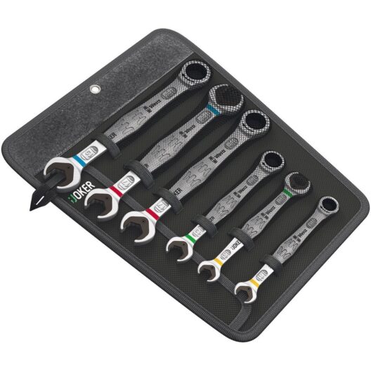 Wera 020022 Joker 6 Piece Ratcheting / Double Open End Spanner Set 10-19mm