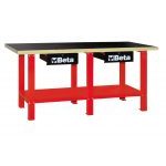 Beta C56W 'Red' 2 Metre Wooden Top Workbench With Two Drawers
