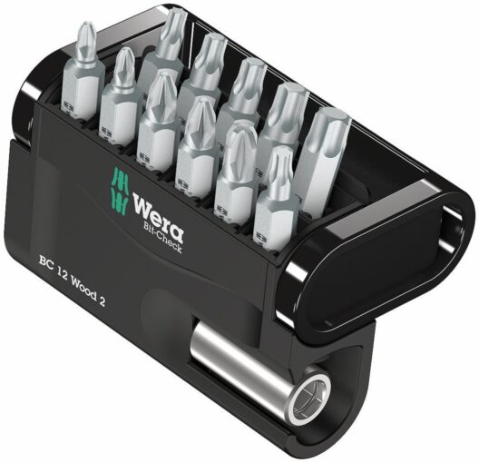 Wera 057422 Bit-Check 12 Wood 2 Screwdriver Bit Set & Holder PH/PZ/TX
