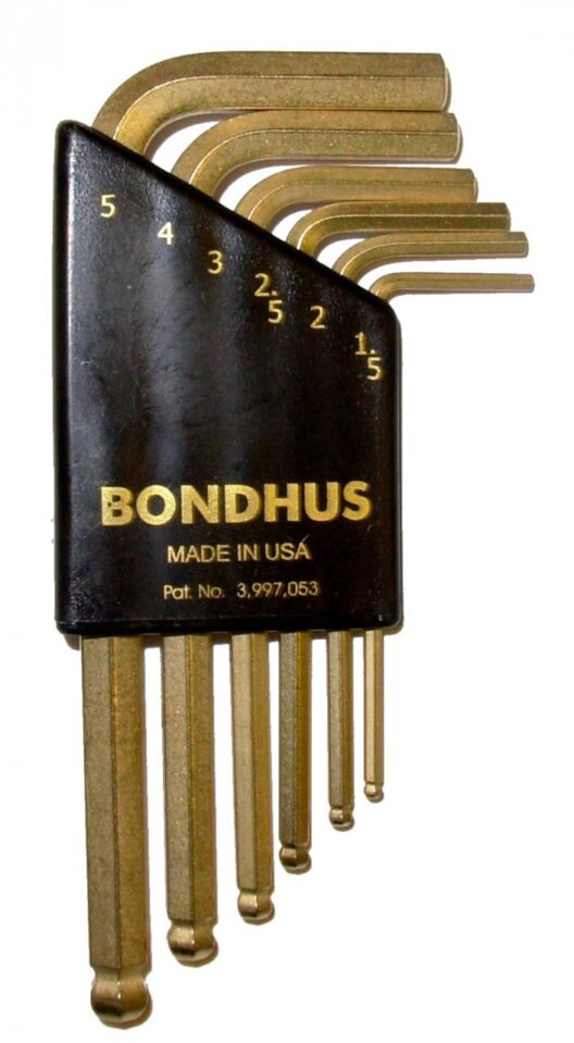 Bondhus 07846 6 Piece GoldGuard Ball End Hexagon Key Set 1.5-5mm