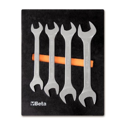 Beta M38 4 Piece Metric Double Open Ended Spanner Set Supplied in Foam Module 21-32mm
