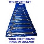 King Dick TKC10W 10 Piece Whitworth Combination Spanner Set 1/8" - 11/16" BSW