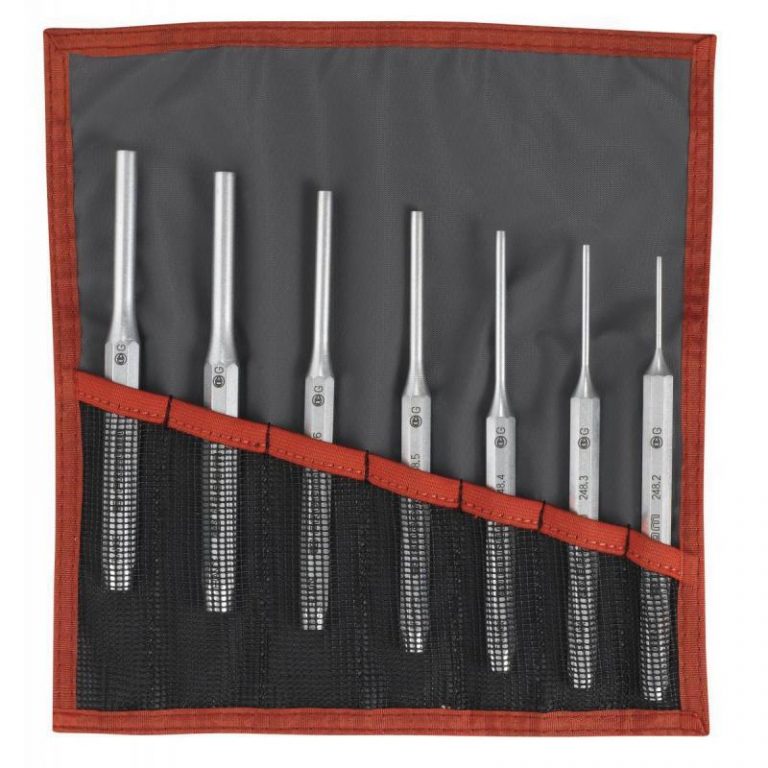 248.JT7 Long Drift Punch Set 2, 3, 4, 5, 6, 8 & 10mm In Wallet