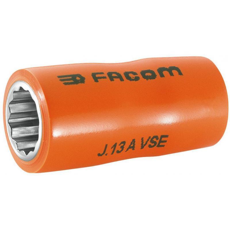 Facom J.8AVSE 3/8″ Drive Metric 1000V VDE Insulated (Bi-Hexagon) 12 Point Socket 8mm