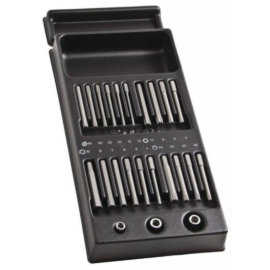 Facom MOD.E20L 20 Piece Screwdriver Bit Holder &amp; Long Bit Set Supplied in Plastic Module Tray