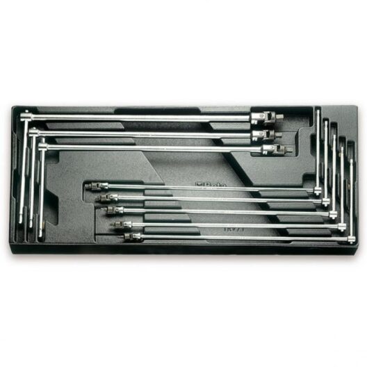 Beta T65 8 Piece Metric T-Handled Wrenches with Swivelling Hexagon Male Ends in Plastic Module Tray 3-10mm