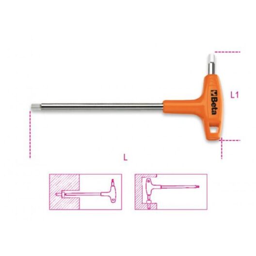 Beta 96T/AS Imperial T Handled Hexagon Key Wrench 3/16" AF