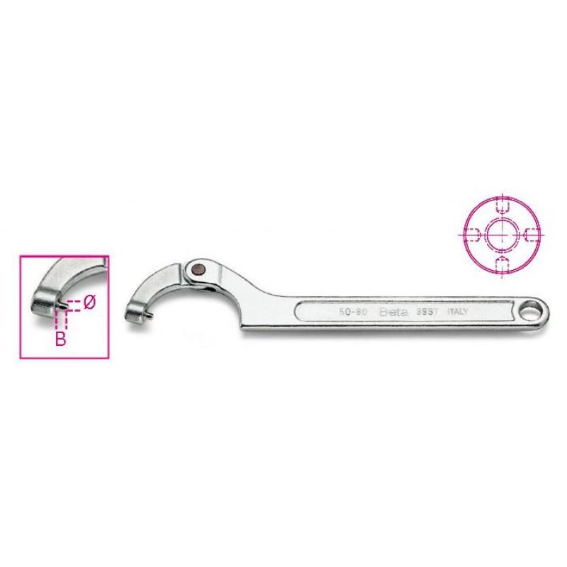 Beta 99ST Pin Hook Spanner Wrench With Round Nose For Ring Nuts 35-50mm