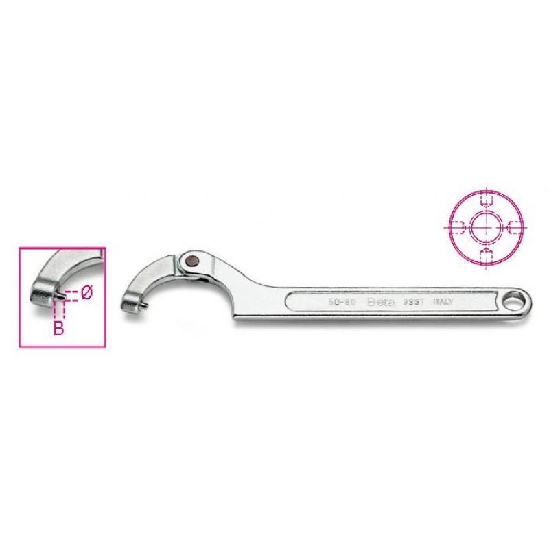 Beta 99ST Pin Hook Spanner Wrench With Round Nose For Ring Nuts 50-80mm
