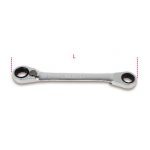 Beta 195P Metric Bi Hex Offset Reversible Double Ring Ratcheting Spanner Wrench 8x10mm