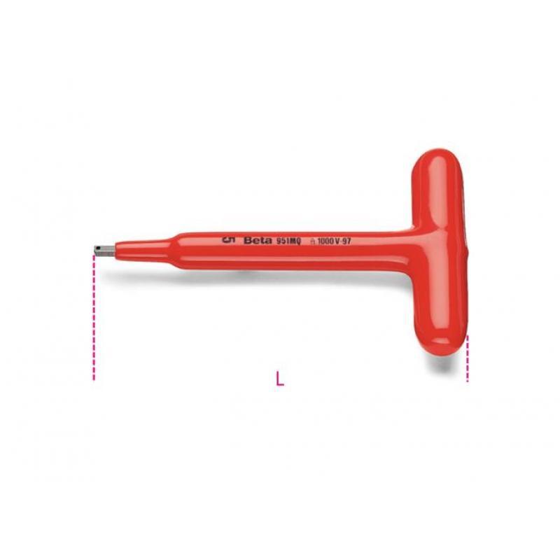 Beta “951MQ 5” 5mm 1000V Insulated T – Handle Wrench with Hexagon Male End