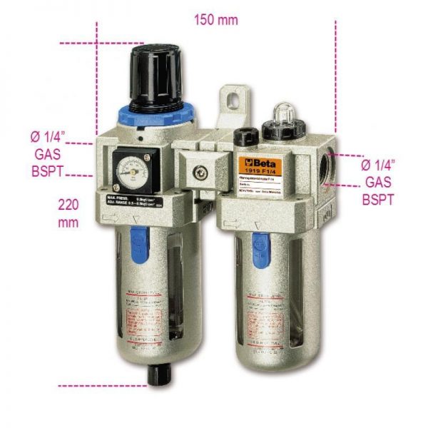 Beta 1919F1/4 1/4″ Air Filter Regulator Lubricator PrimeTools