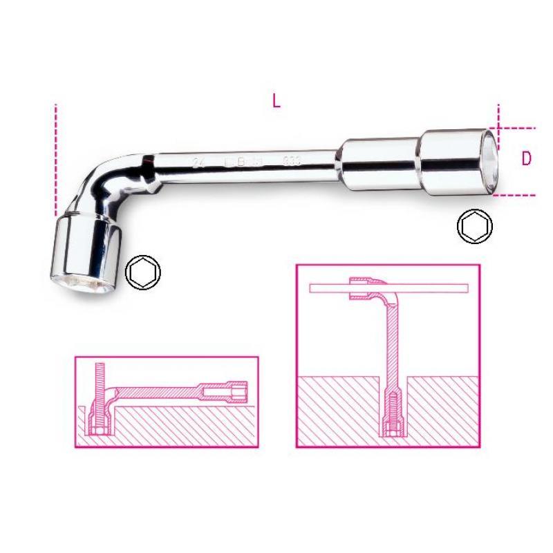 Beta 933 Metric Angled L Shaped Socket Wrench 27mm