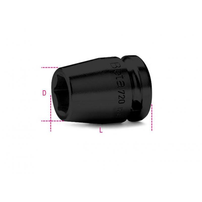 Beta 720 1/2″ Drive Metric Hexagon (6 Point) Impact Socket 22mm