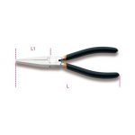 BETA 1008 LONG FLAT KNURLED NOSE PLIERS WITH PVC-COATED HANDLES 160mm