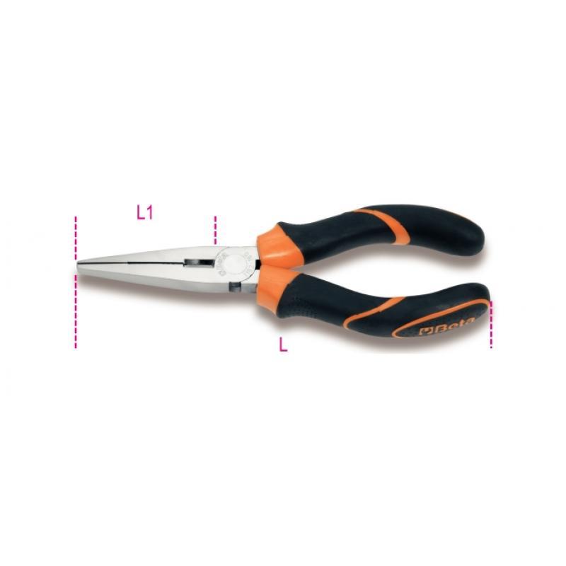 Beta “1162BM” Extra Long Flat Knurled Nose Pliers – 160mm Long
