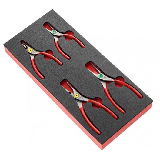 Facom MODM.PCSN 4 Piece Internal/External Circlip Plier Set Supplied in Foam Module Tray