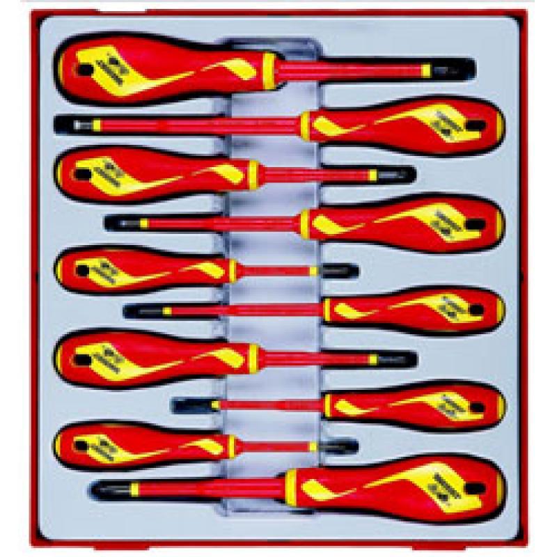 Teng TTDV910N 10 Piece Insulated Screwdriver Set In Toolbox Module Tray 