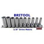 Britool Hallmark MSHSET10 3/8" Drive 6 Point Semi Deep Socket Set 6-15mm