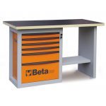 Beta C59C-O 1.5 Metre ''Endurance'' Work Bench With 6 Drawer Cabinet - Orange