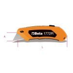 Beta 1772R Utility Knife With Retractable Trapezoidal Blade