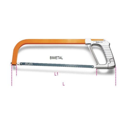 Beta 1726 Hacksaw Frame With Blade Attachment System