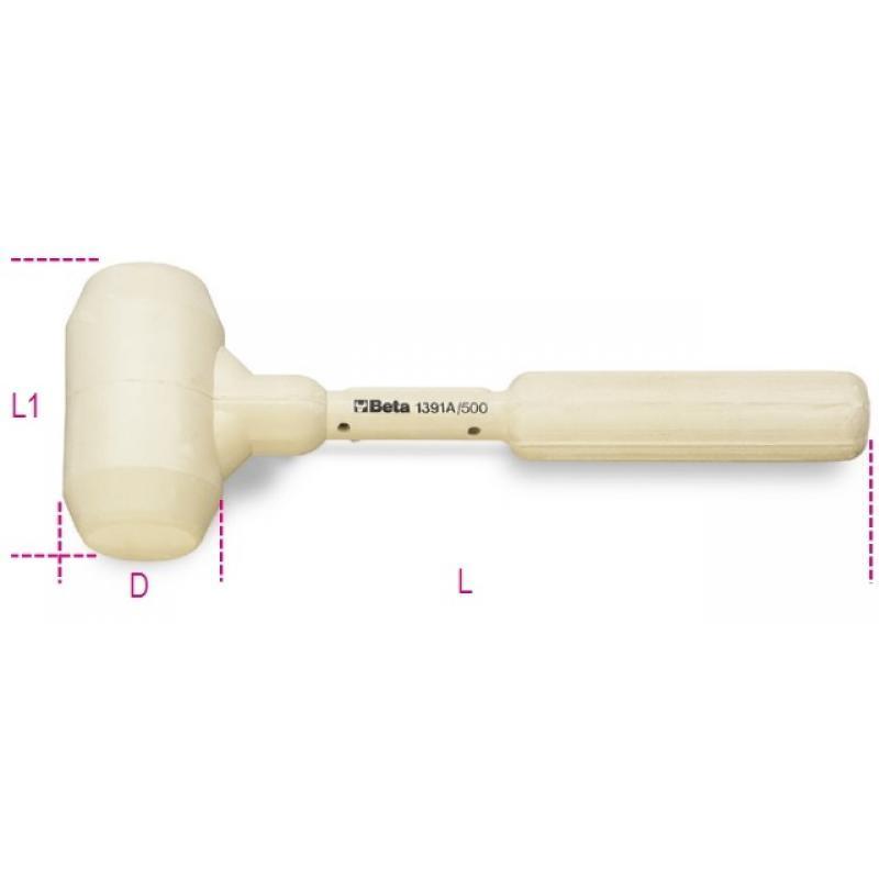 Beta 1391A Rubber Dead Blow Hammer 1000g