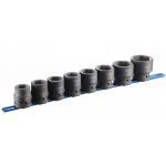 Expert by Facom E042408 8 Piece 1" Drive Long Socket Rail With Clips