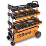 Beta C27S Folding Portable Collapsable Tool Trolley With Drawers Orange
