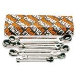 Beta 142AS/8 8 Piece Imperial Reversible Ratchet Spanner Wrench Set 5/16"-3/4" AF