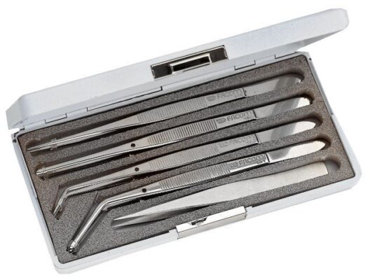 Facom 147.J7 7 Piece High Precision Tweezer Set