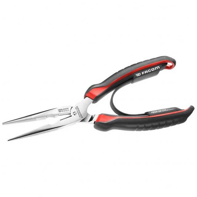 185A.20VE VDE Insulated Straight Long HalfRound Nose Pliers