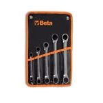 Beta 195/B5 5 Piece Metric Flat Double Ended Ratchet Ring Spanner Wrench Set 8-19mm