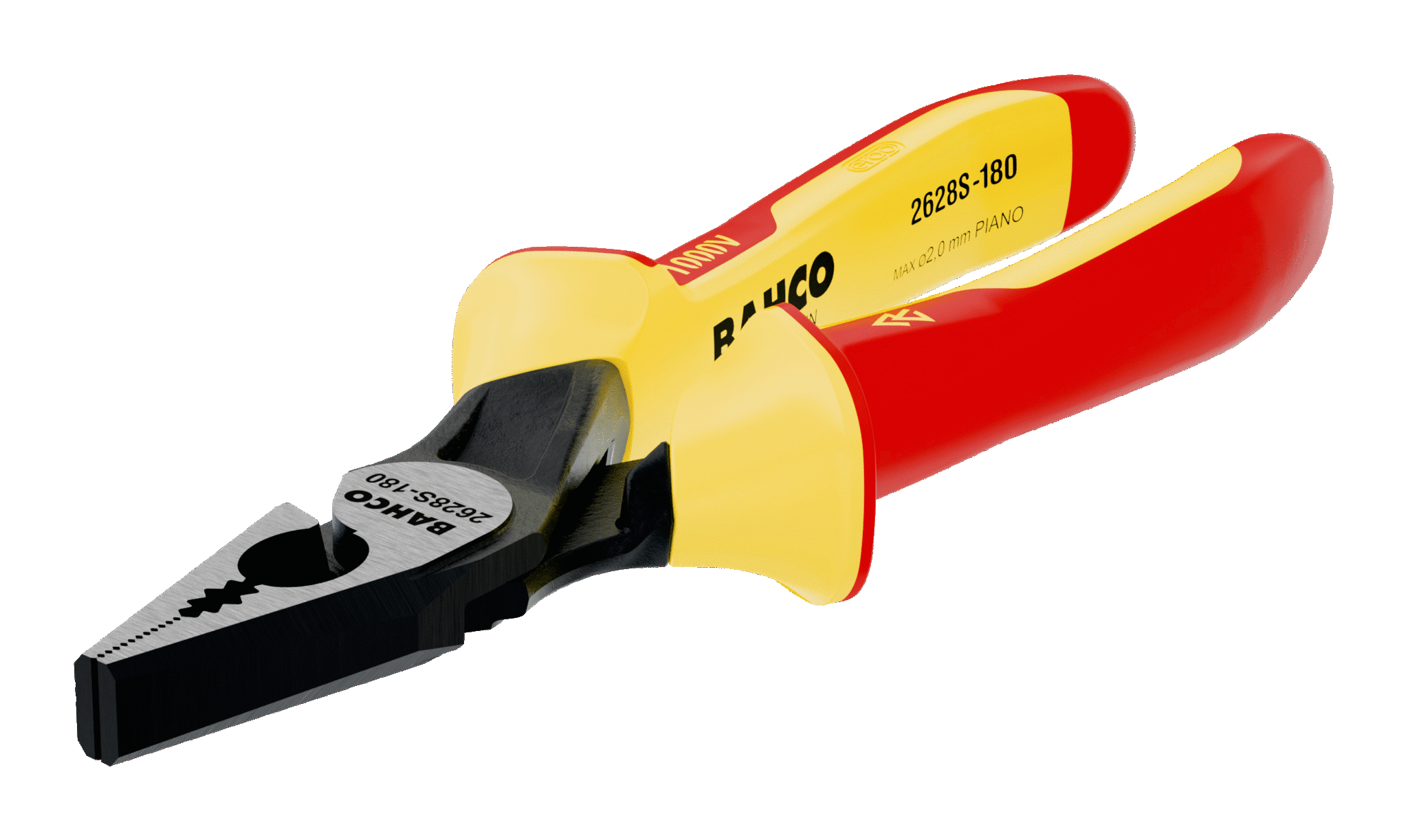 Bahco 2628S180 1000V Insulated Combination Steel Wire Cutter Pliers
