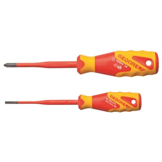 Gedore VDE 2162-2172 PH-02 2 Piece Slim Drive 1000V Insulated Screwdriver Set