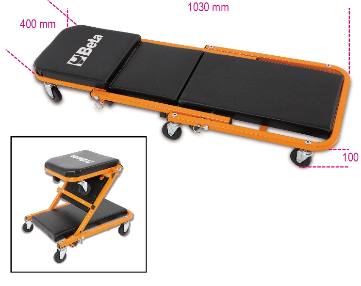 Beta 3002 2 in 1 Mechanics Garage Inspection Creeper Board & Seat PrimeTools