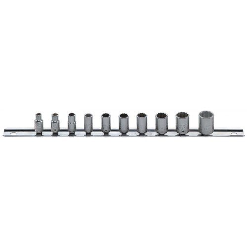 Stahlwille 40AD/10CL 1/4" Drive Imperial Socket Set 3/16"-9/16" AF on Socket Rail